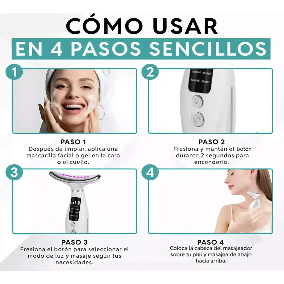 Masajeador Facial y de Cuello LED