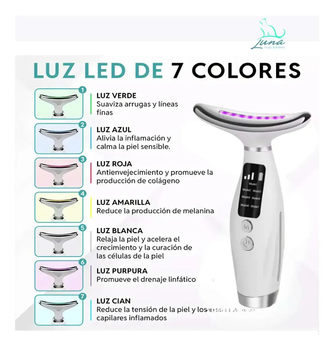 Masajeador Facial y de Cuello LED
