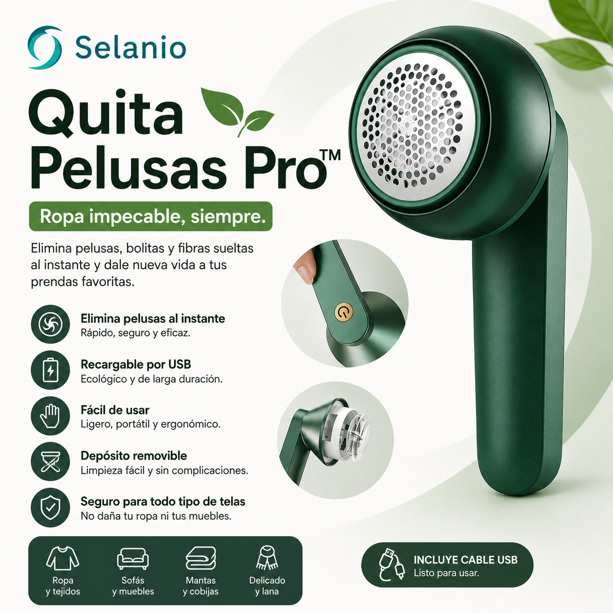 🧶❌ Quita Pelusas Recargable✨